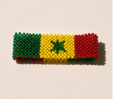 Handmade Senegal flag beaded bracelet in green, yellow and red with green star